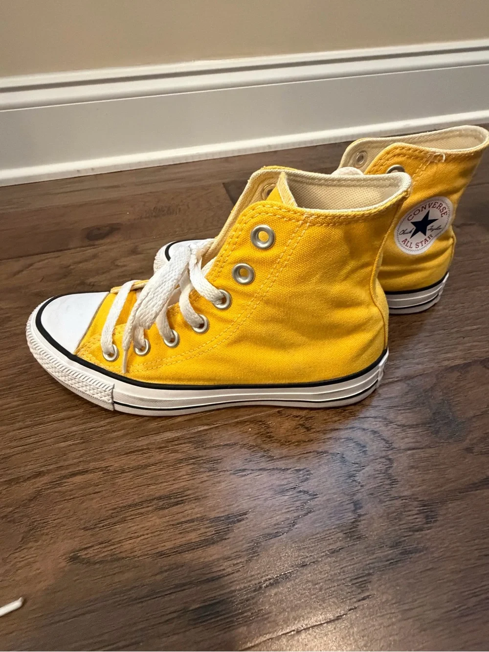 Converse Kids Yellow High Top Sneakers with White Accents